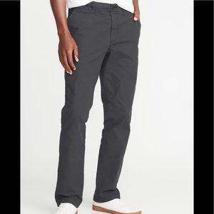 Men’s Lived-In Straight Khakis-Grey